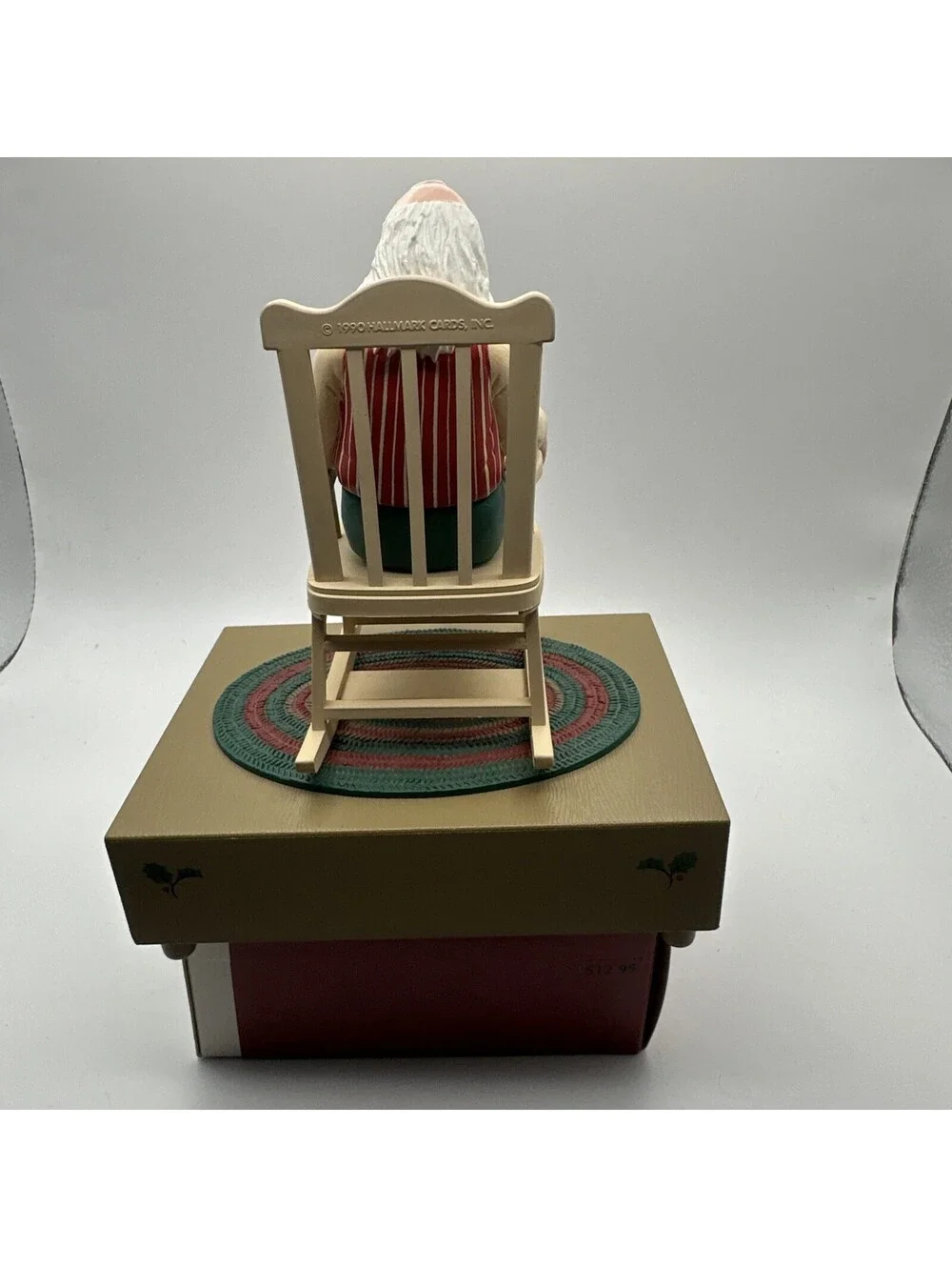 Hallmark Vtg. Santa’s List Rocker Wind Up Stocking Holder